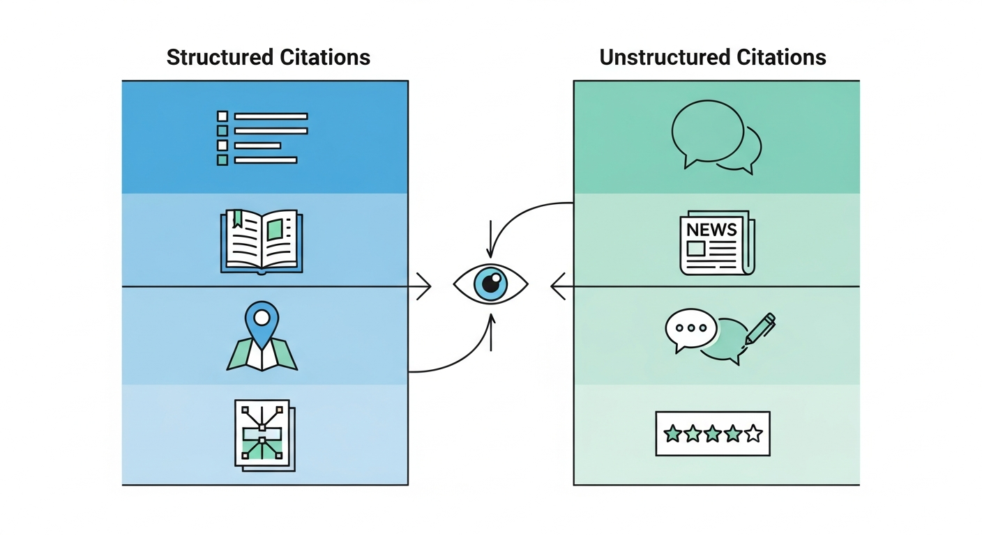 Porównanie structured i unstructured citations w lokalnym SEO
