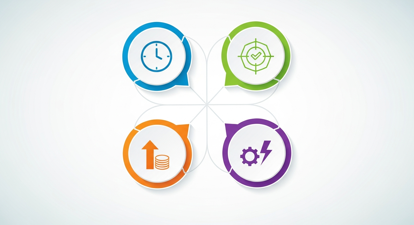 Infografika przedstawiająca korzyści z automatyzacji kampanii Google Ads za pomocą skryptów