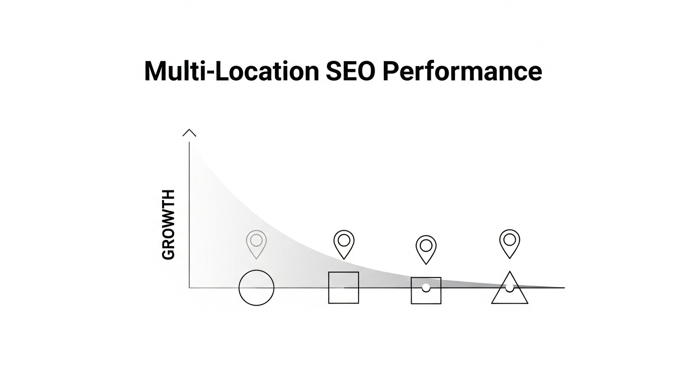 Wykres porównujący kluczowe wskaźniki efektywności dla różnych lokalizacji
