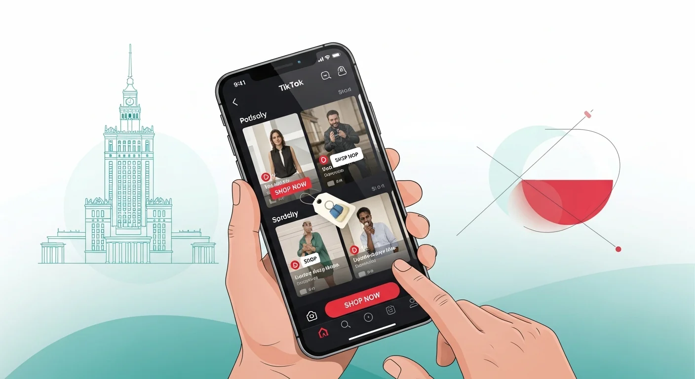 Uruchomienie TikTok Shop w Polsce Wizualizacja procesu uruchamiania TikTok Shop w Polsce dla zwiększenia sprzedaży